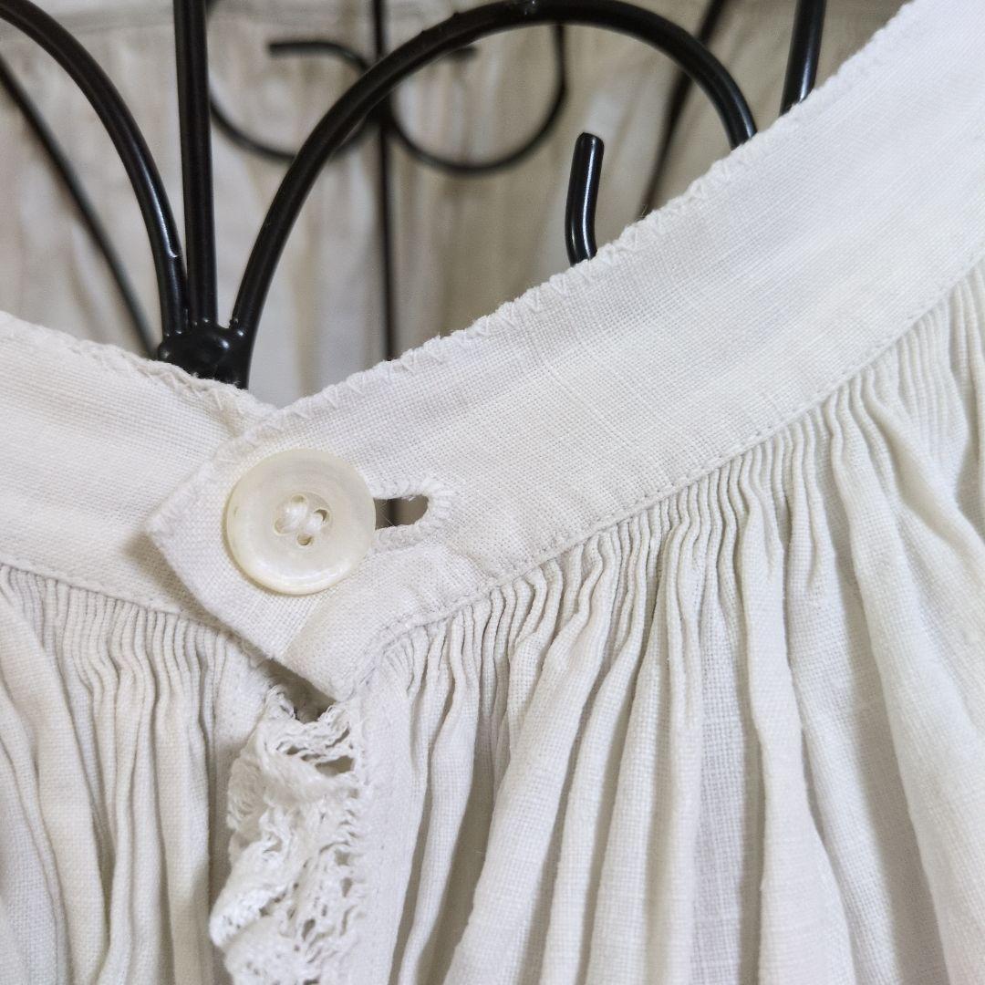 本日のみ値下げ！　ヨーロッパ　アンティーク　チャーチスモック　リネン