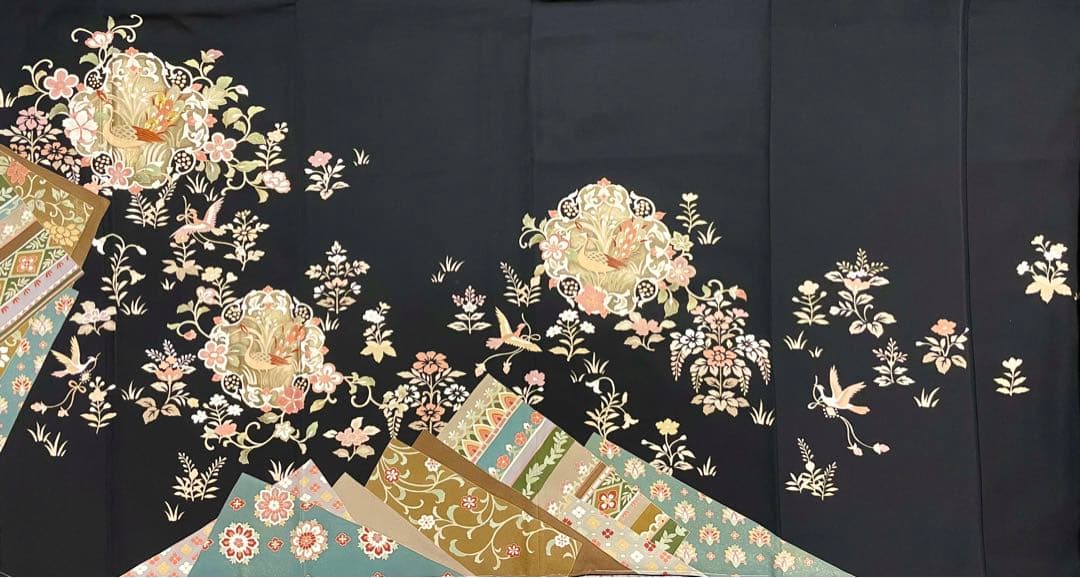 黒留袖 着物リメイク用 素材 ハンドメイド まとめ売り！