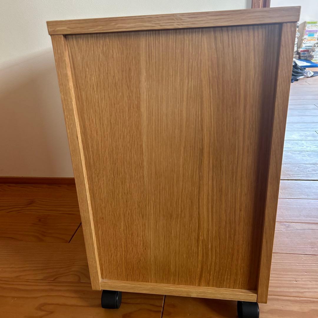 【廃盤品】無印良品 木製 デスクキャビネット 引き出し2段 タモ材