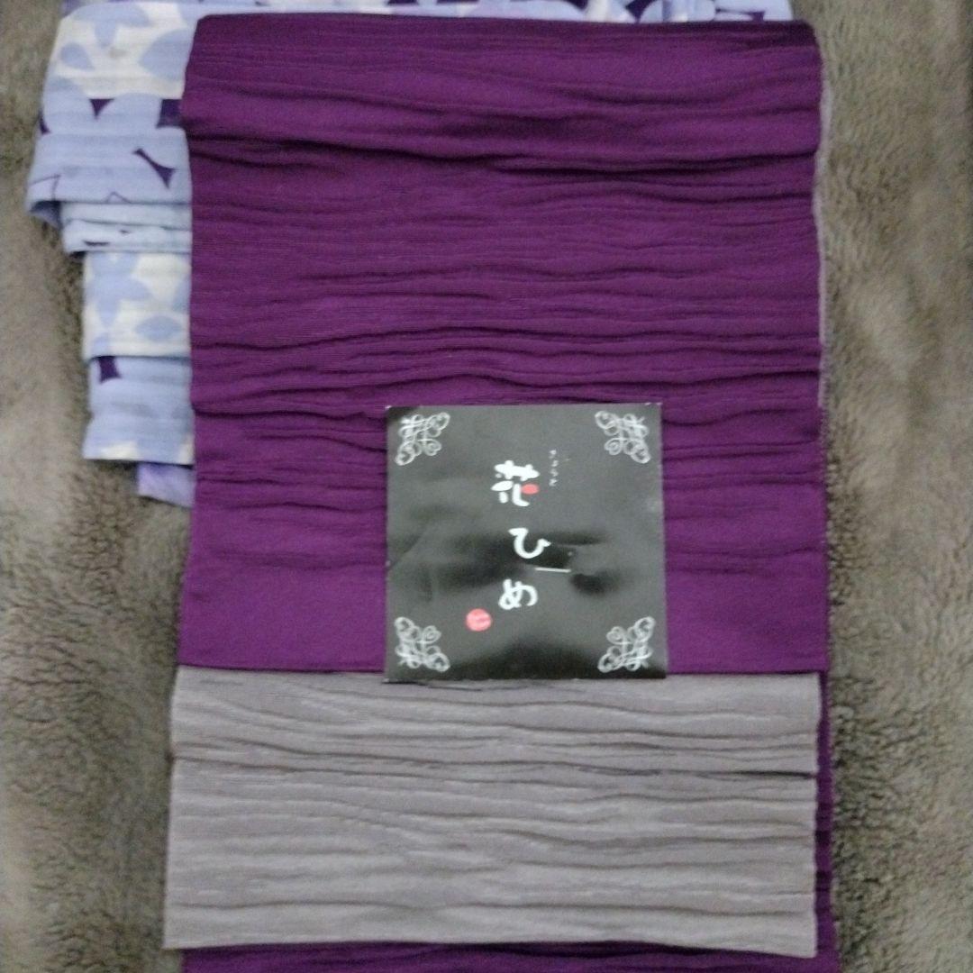 タイムセール新品未使用浴衣セット 紫色 花柄 下駄