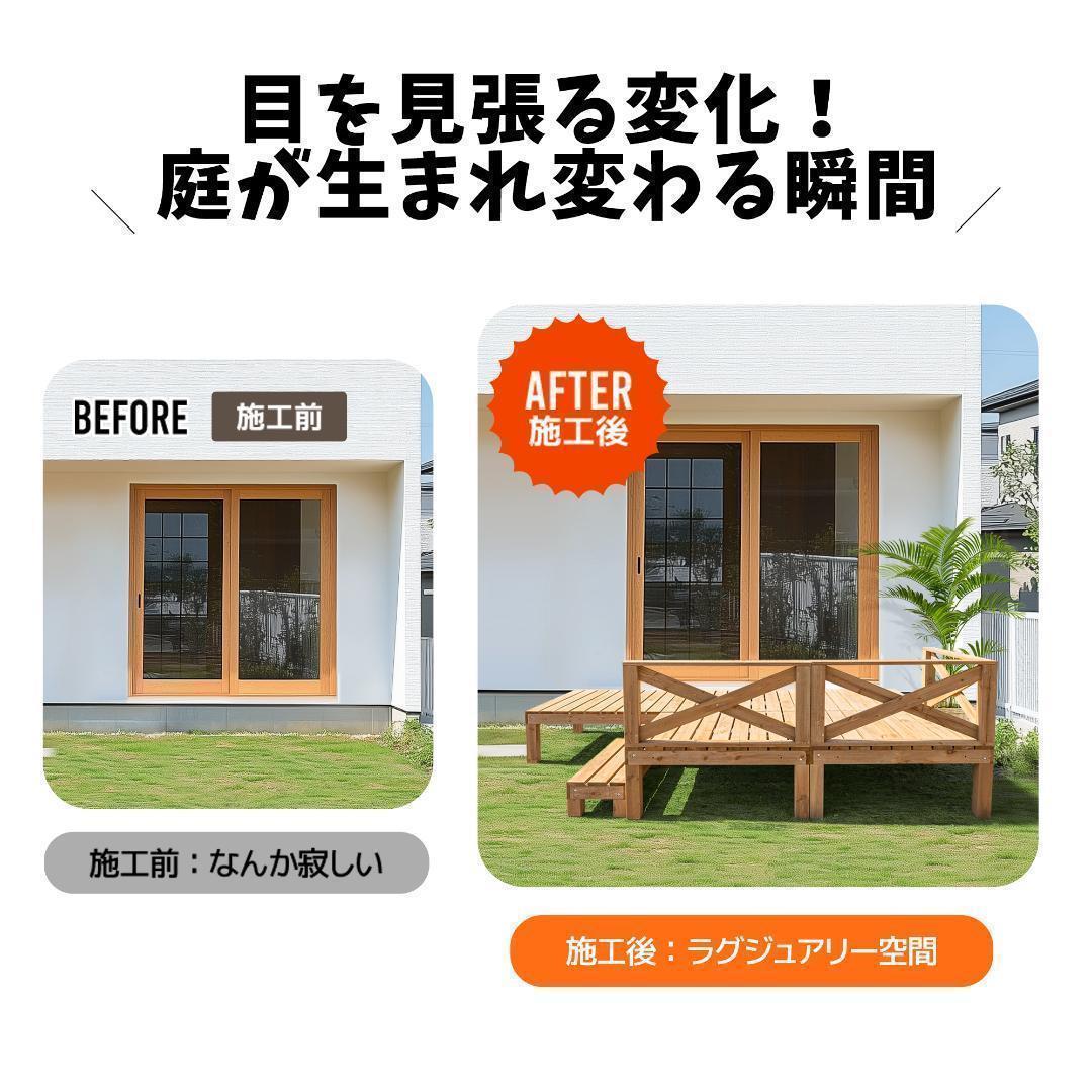 ウッドデッキ 天然木 キット 9点セット 組み合わせ自由 ウッドパネル