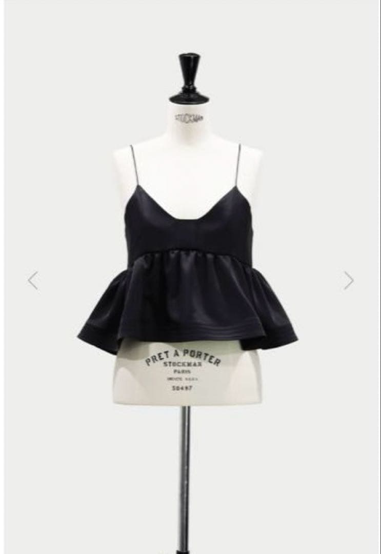 マチャット　サテンフレアキャミソール（ブラック）【25010116】