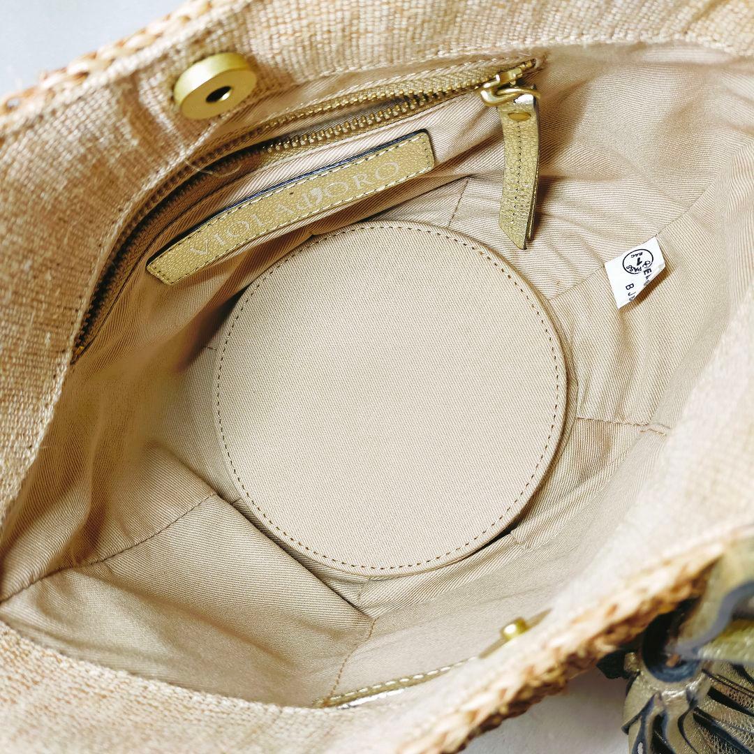 VIOLAd'ORO ヴィオラドーロ カゴバッグ ショルダー 2way タッセル