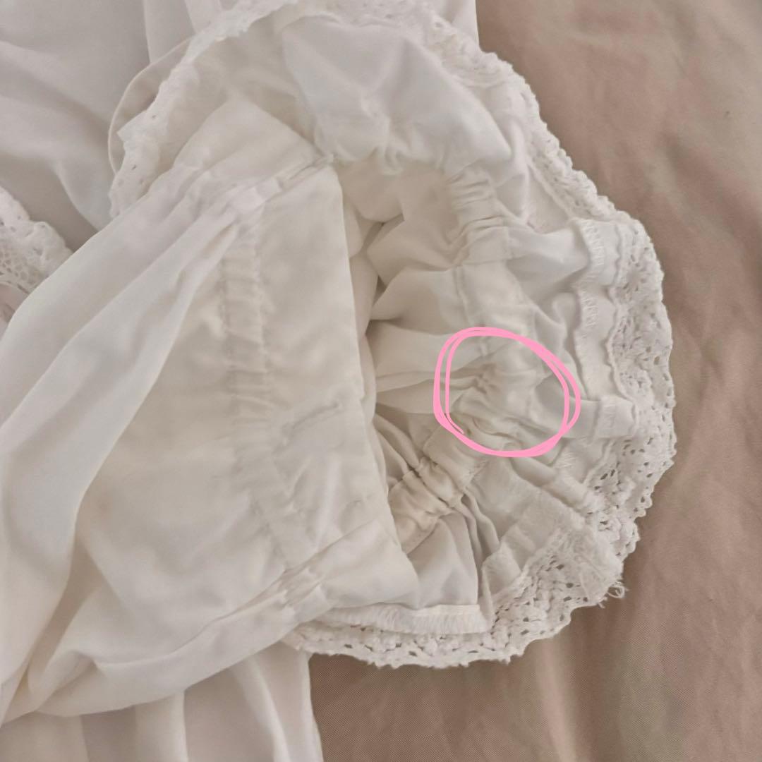 BABY♡ 姫袖後ろシャーリングブラウス オフ白