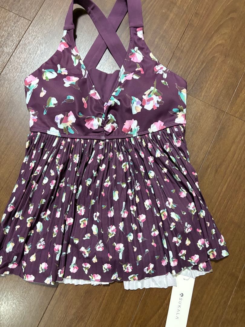 【SUKALA】 ローズプリントプリーツタンクトップ Sサイズ