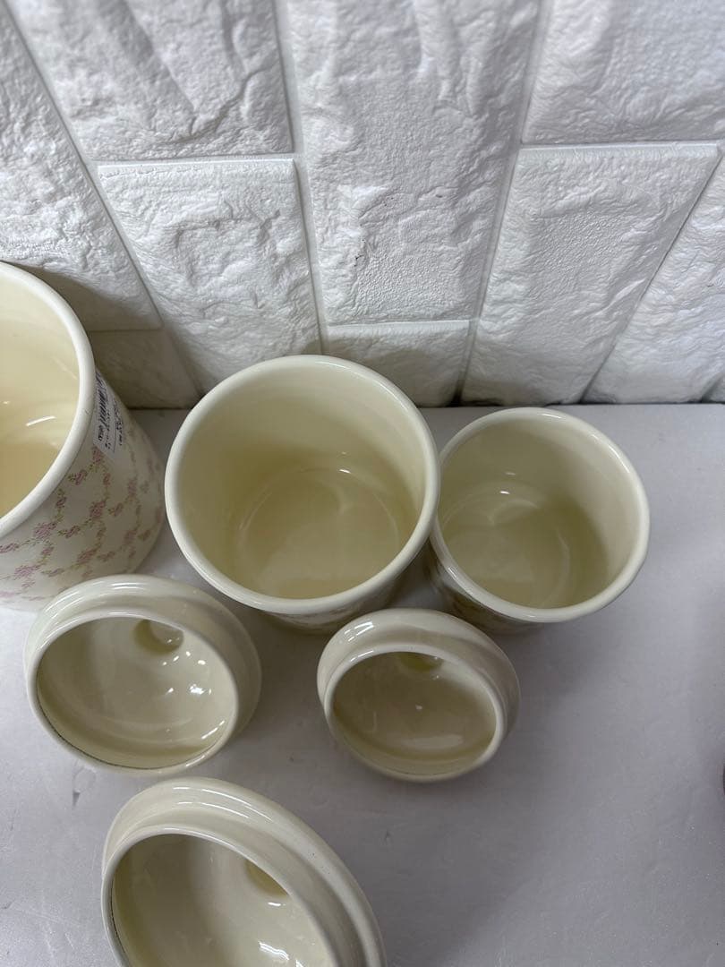 イマン imane 薔薇 キャニスター3点セット ローズ 廃番系　ホーロー