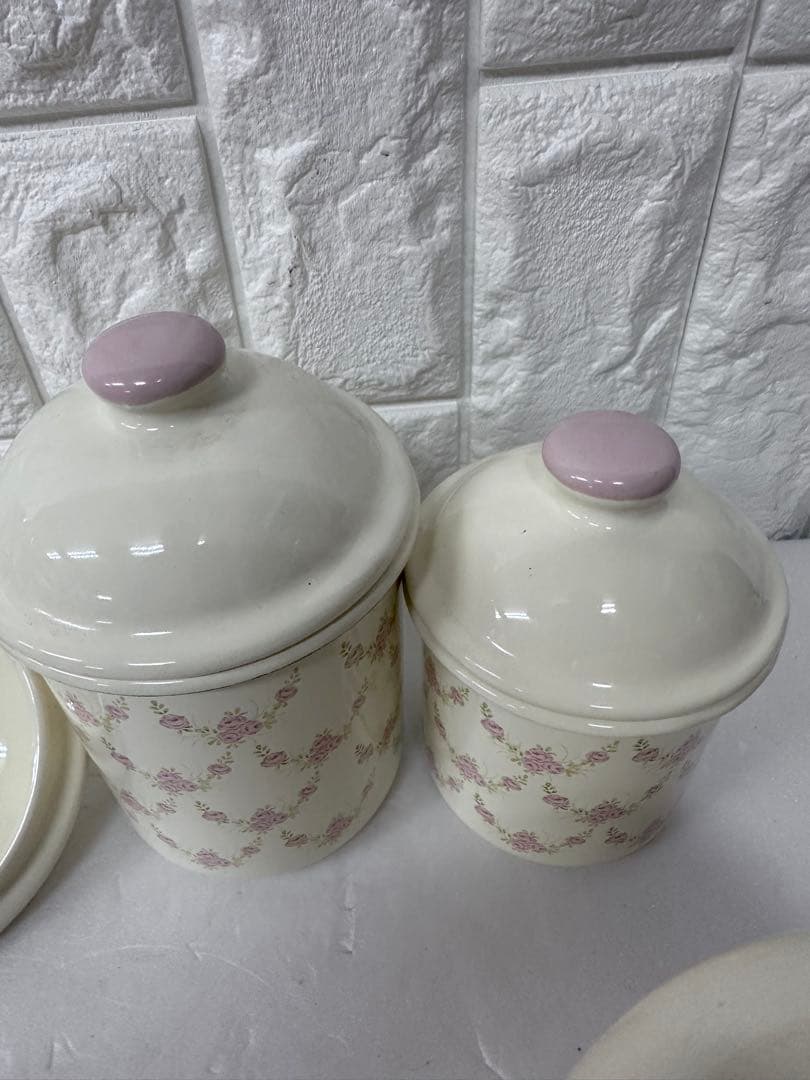 イマン imane 薔薇 キャニスター3点セット ローズ 廃番系　ホーロー