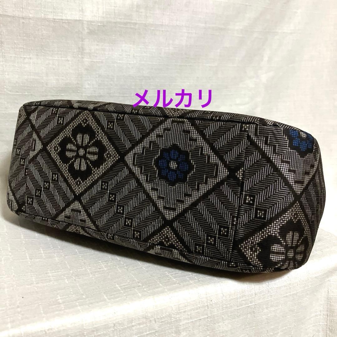 龍郷　大島紬　がま口バッグ　ハンドメイド