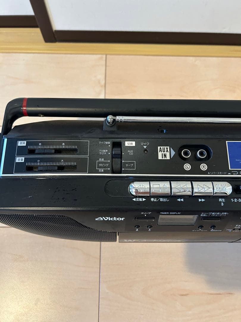 Victor Wオートリバース ラジカセ ブラック RC-F3