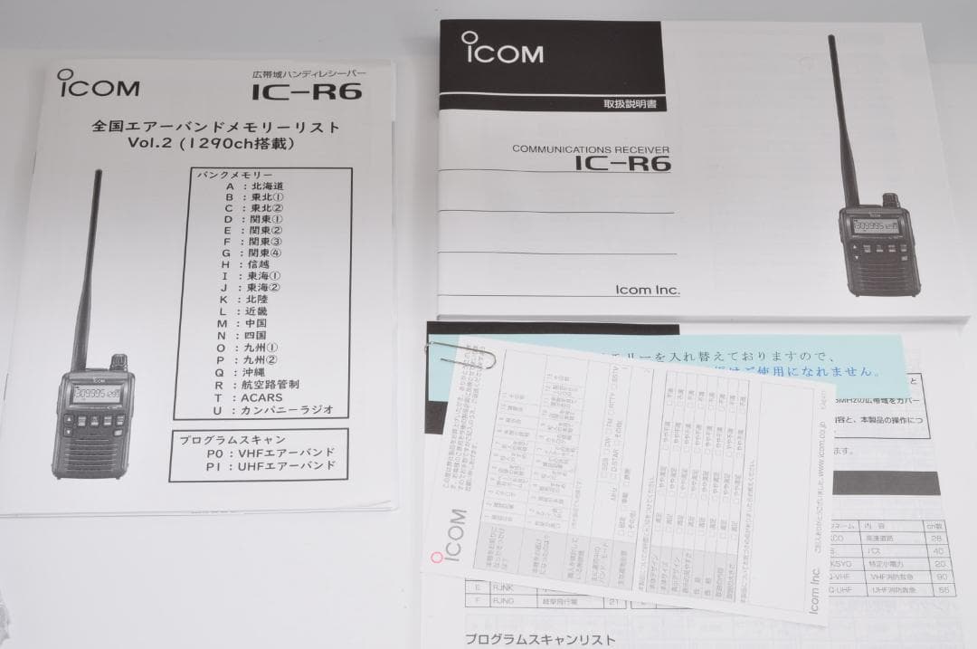 アイコム IC-R6 エアーバンドスペシャル 黒　トランシーバー