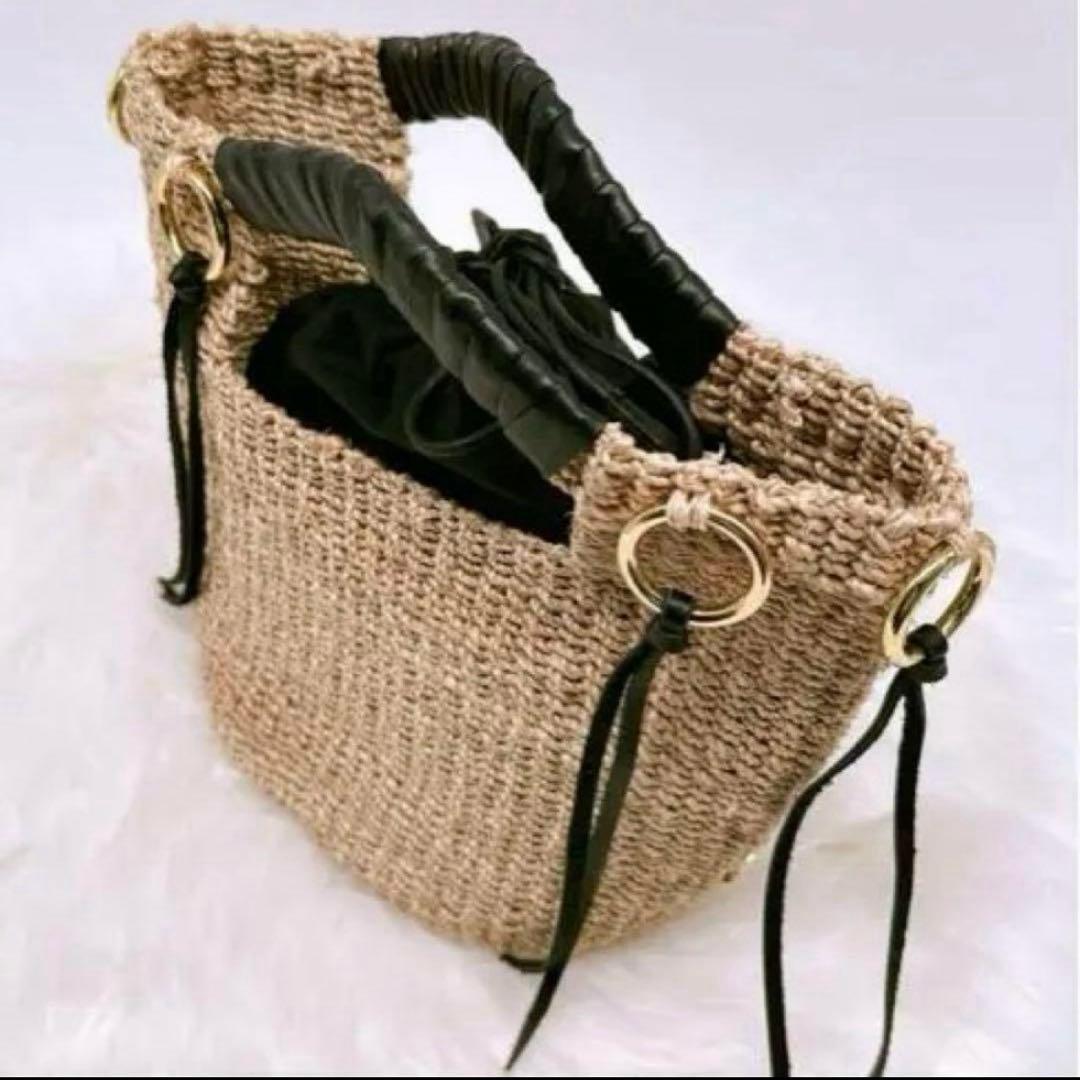 美品✨ ヴィオラドーロ MIRO リング フリンジ トートバッグ 巾着付き