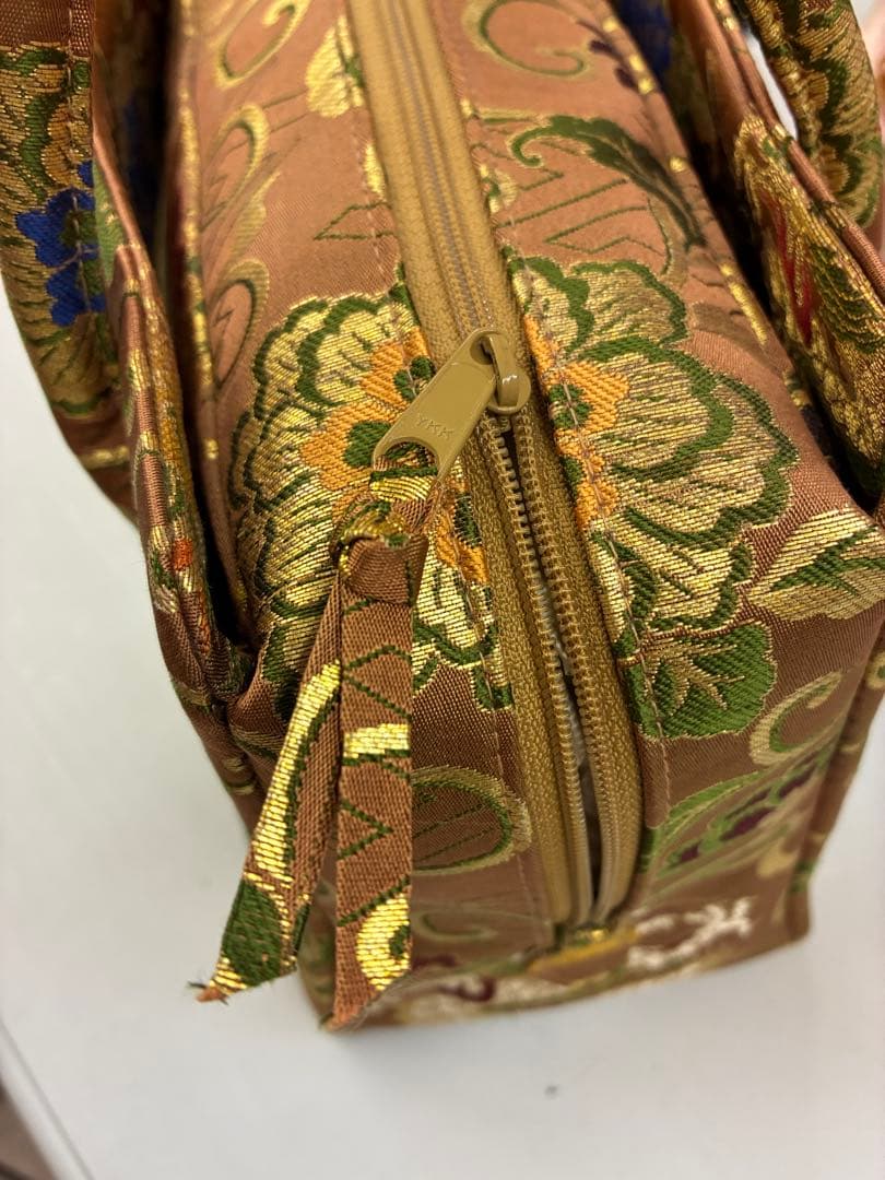 ◆おふく◆利休バッグ　唐草に鳳凰　着物　和装