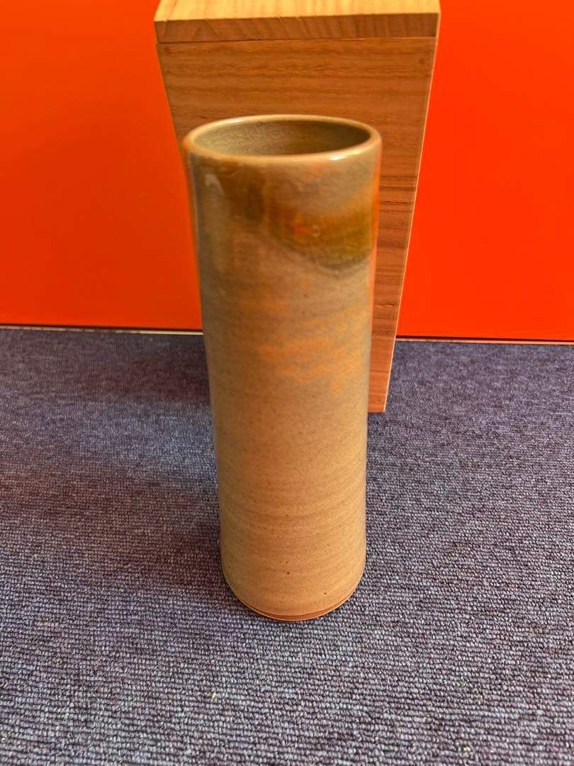 969 虫明焼　花入　未使用