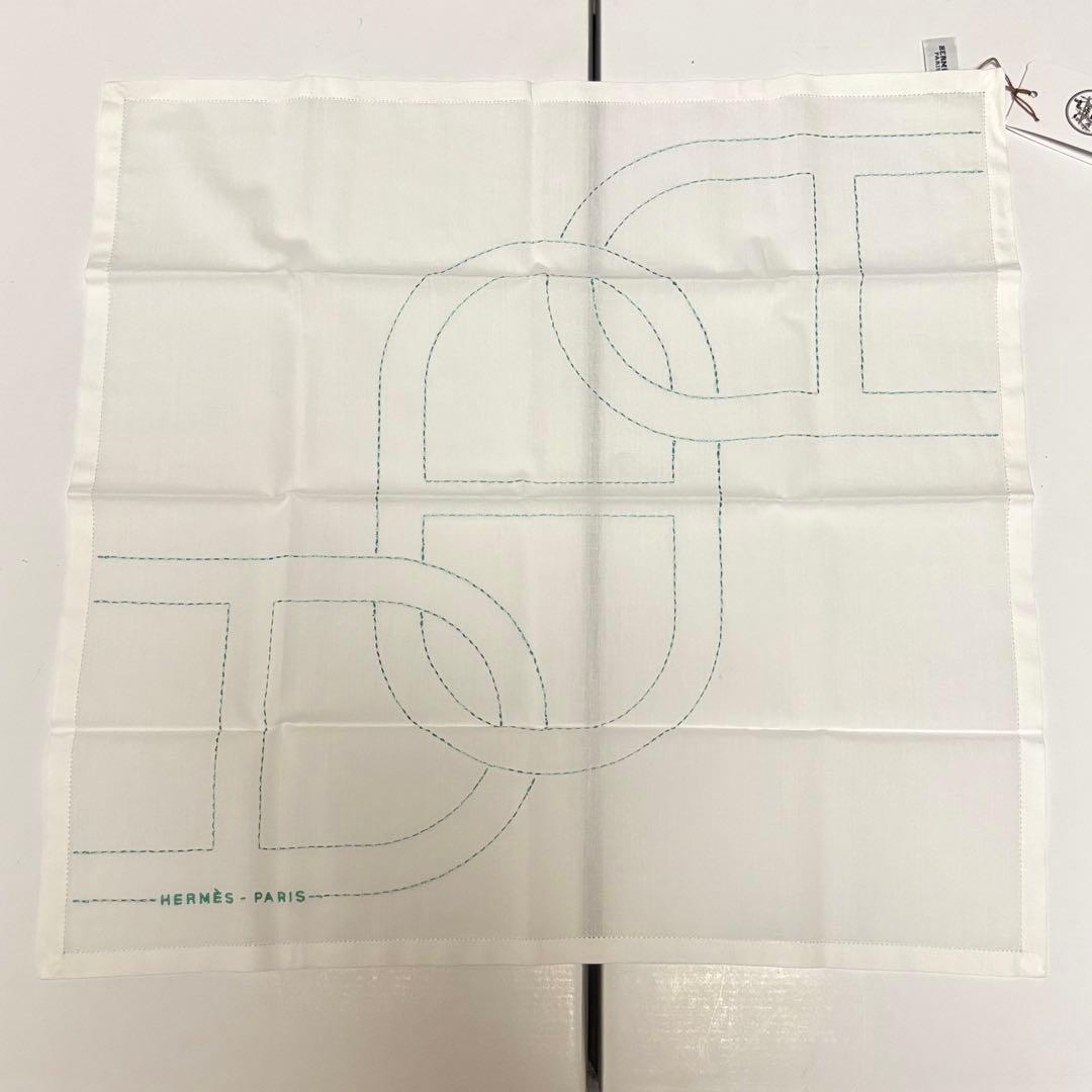 【新品】HERMES エルメス カレ ハンカチ ピンク 白 2枚 セット売り