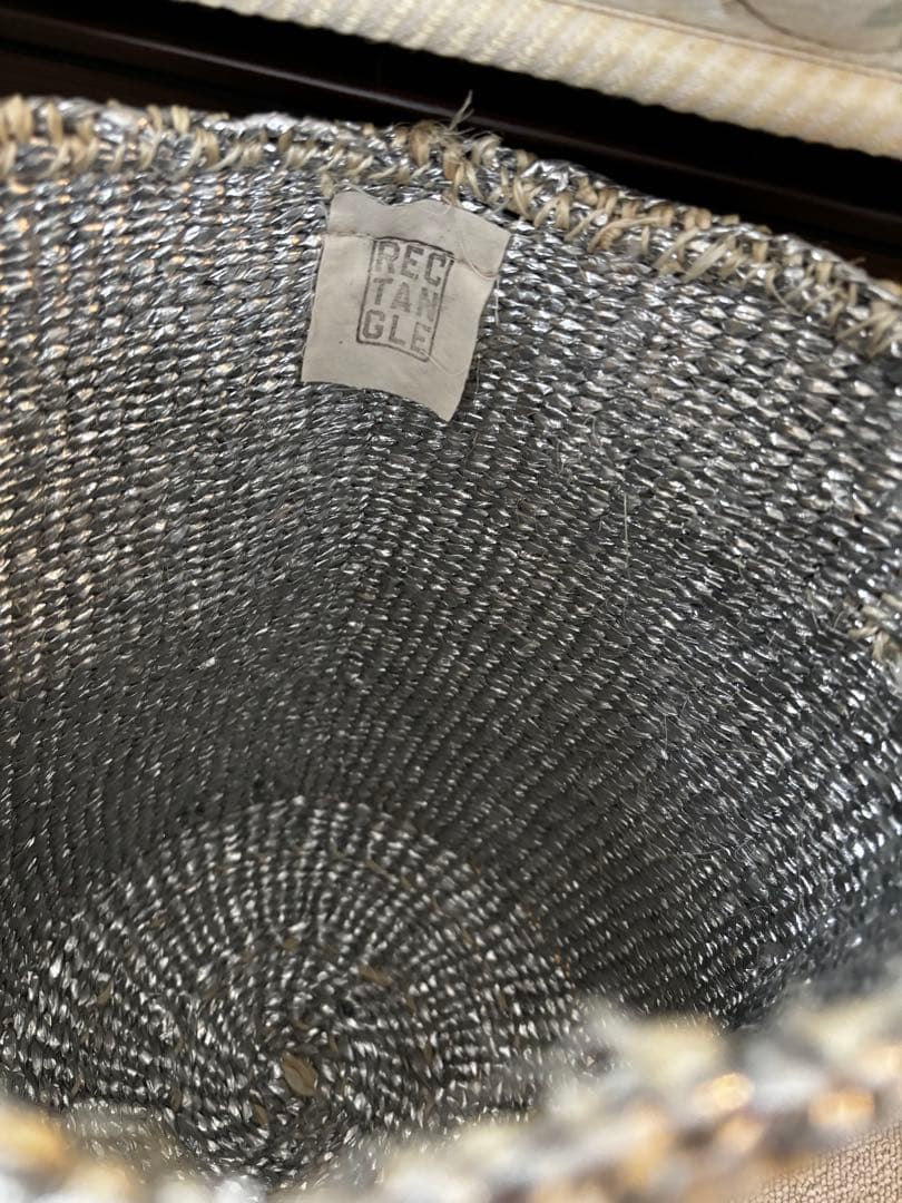 RECTANGLE シルバー かごバッグ