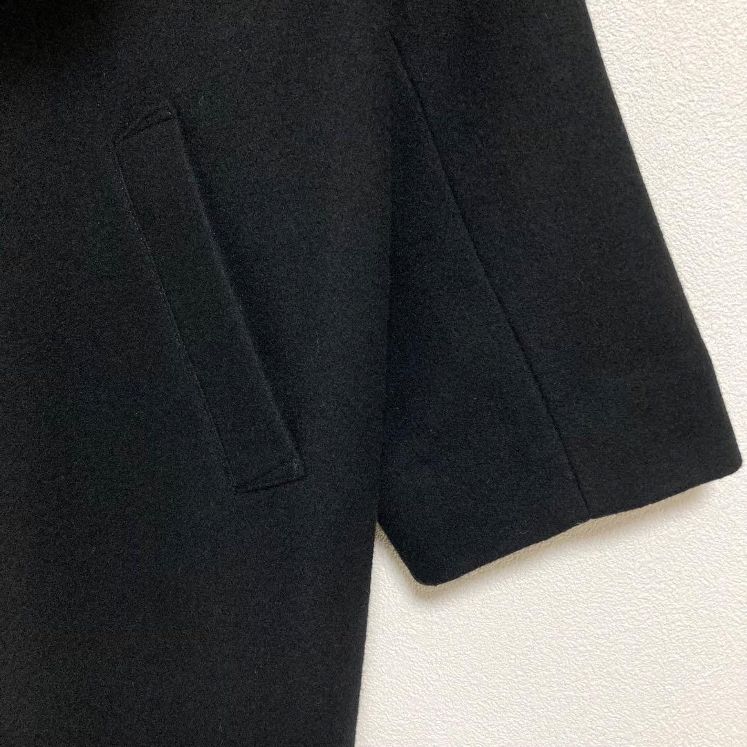 yuni　ウールスーパー100 ミドルレングス ステンコート　黒　F