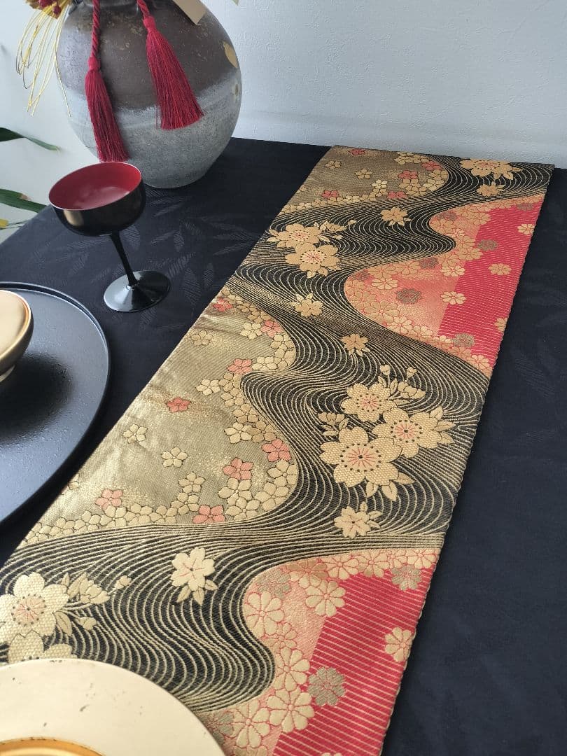A903★高級‼️全通‼️ひな祭り‼️テーブルランナー2m11cm　リバーシブル