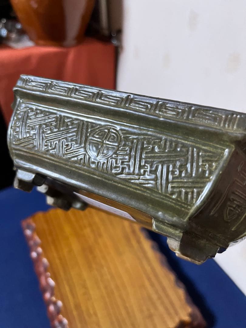 93 盆栽　盆栽鉢　植木鉢　中国鉢　南京蕎麦袖隅入　長方鉢