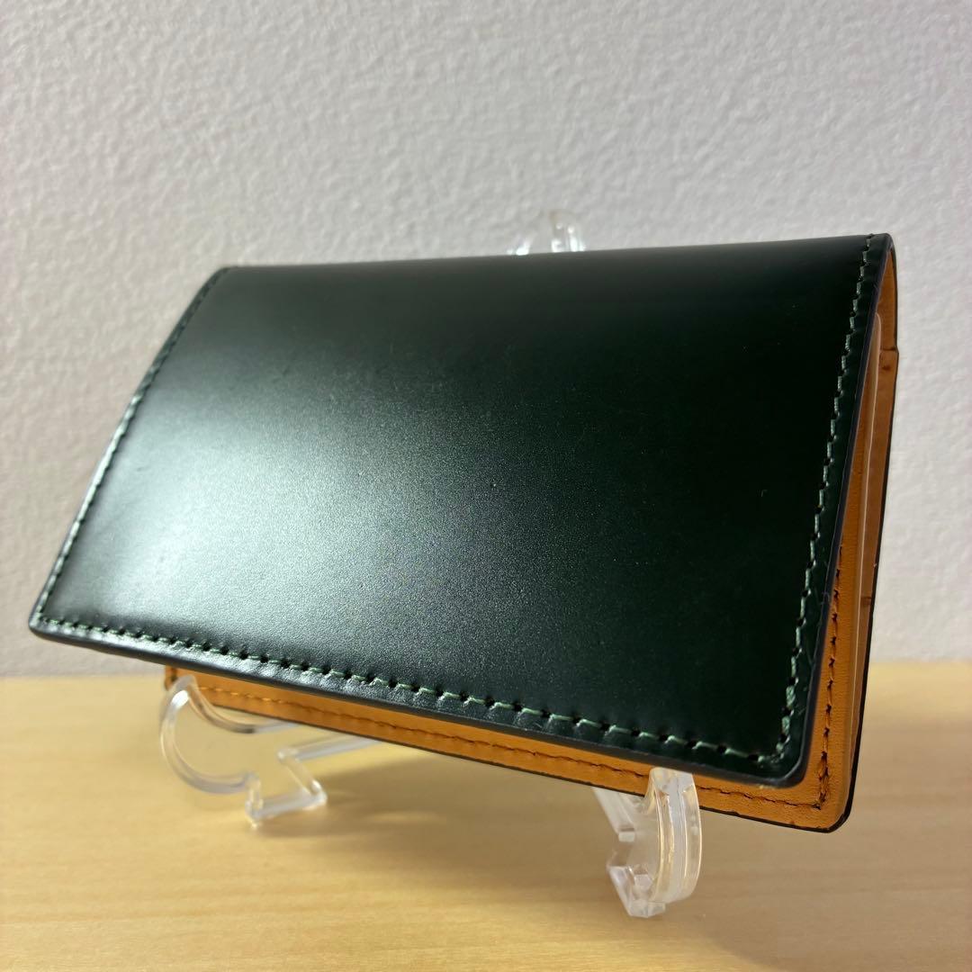 【未使用】 プレリー コードバン メンズ 名刺入れ グリーン 外箱付き