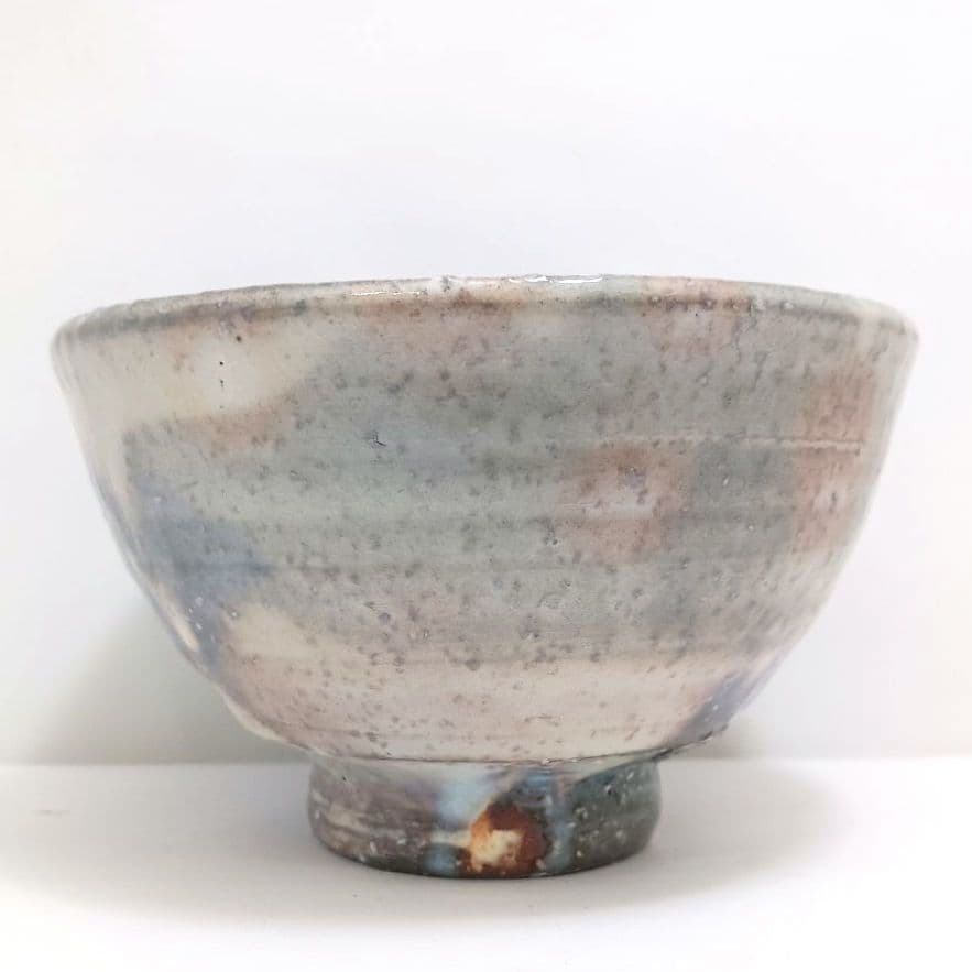 Y3122-95 茶道具 萩焼 椿秀窯 中原国輔 萩茶碗 共箱　　#9