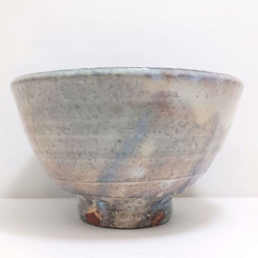 Y3122-95 茶道具 萩焼 椿秀窯 中原国輔 萩茶碗 共箱　　#9