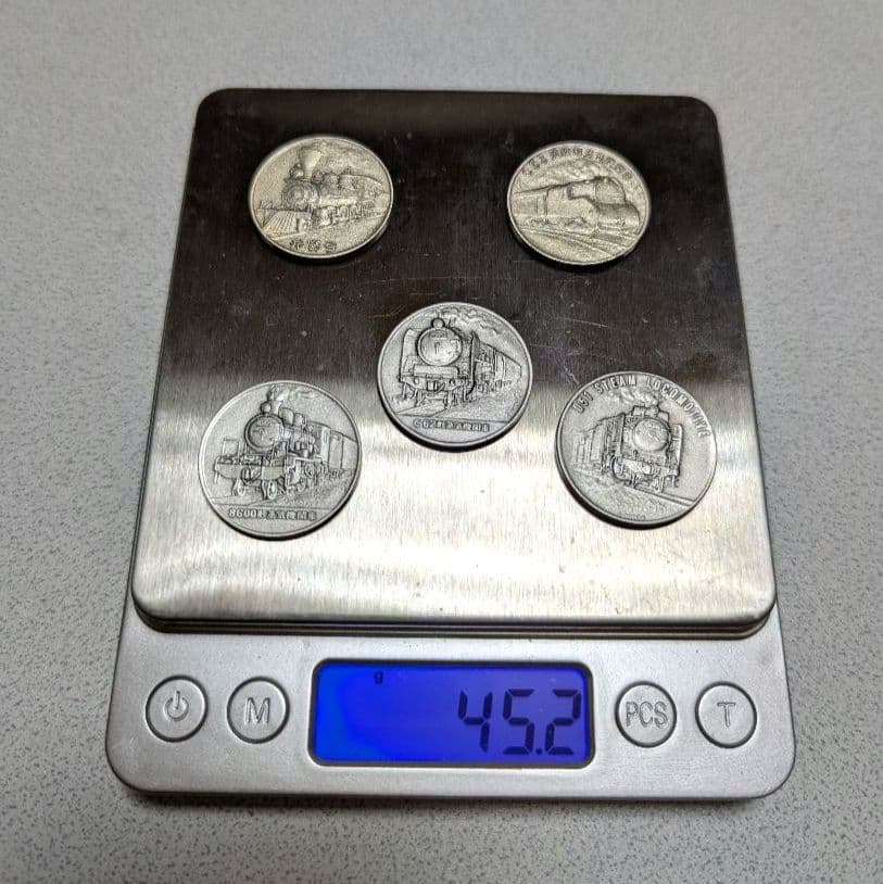 希少！純銀　鉄道百年記念　記念メダル 造幣局　ホールマークあり　 5枚セット