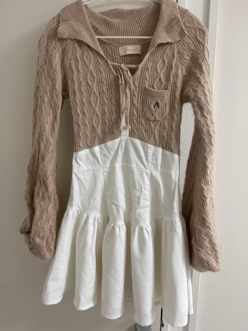 ワンピース ANDMARY Tess blouse mini dress beige
