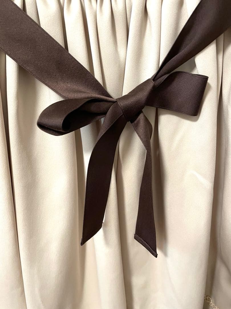 【美品】Innocent World リボンバイカラーJSK ミルクティー色