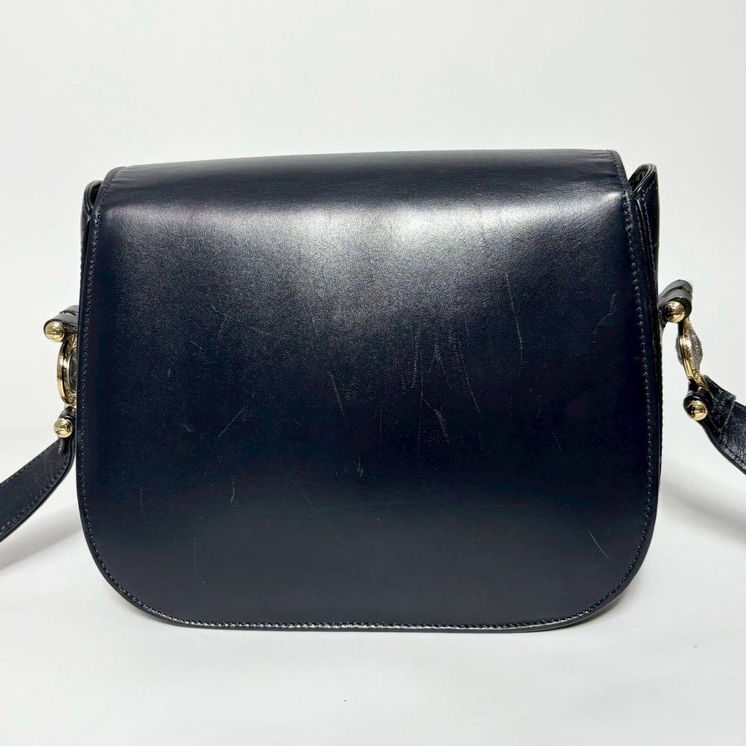 ジャンニヴェルサーチ　ネイビー　メデューサ　ショルダーバッグ　レザー.