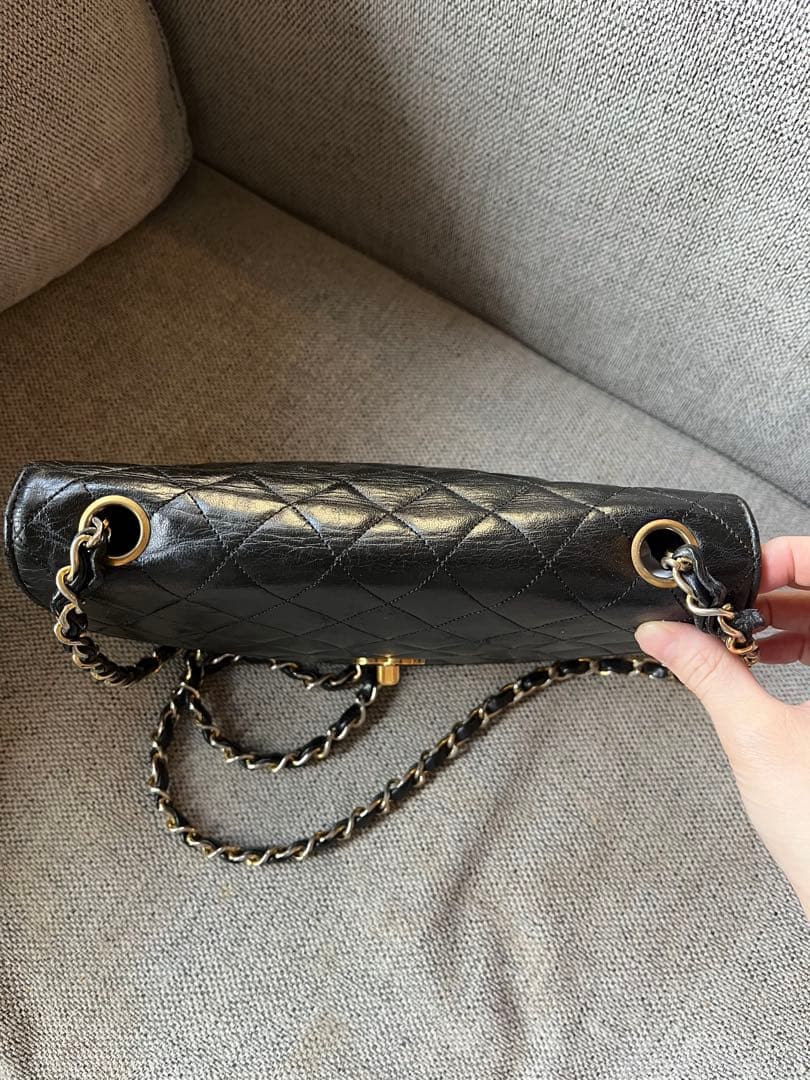 CHANEL ヴィンテージ　チェーン　ショルダーバッグ　マトラッセ　ラムスキン