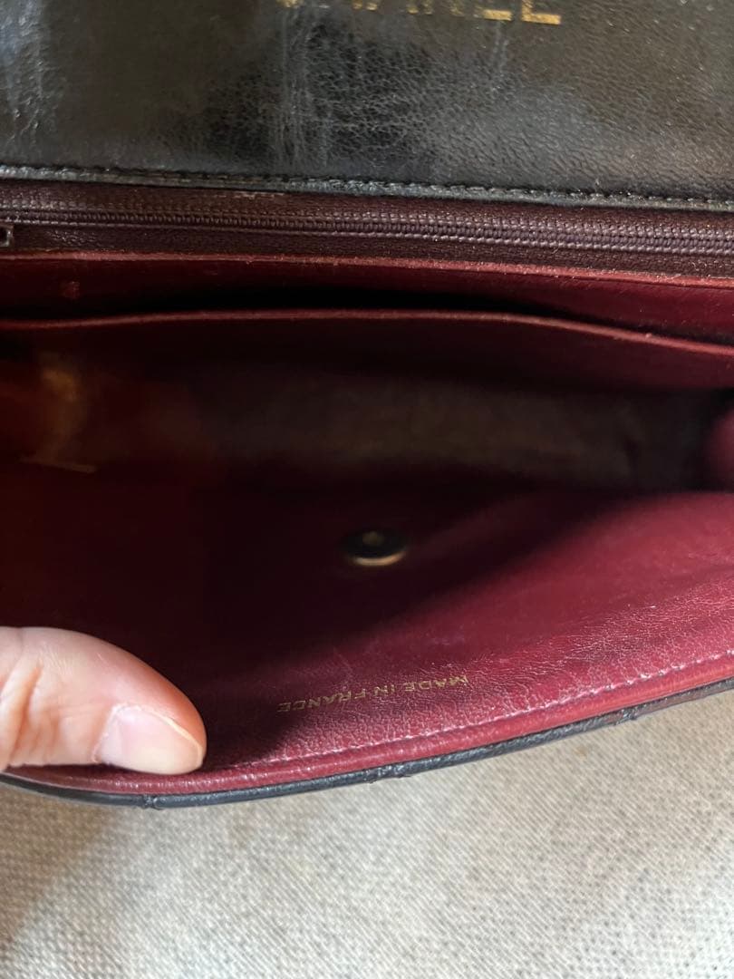 CHANEL ヴィンテージ　チェーン　ショルダーバッグ　マトラッセ　ラムスキン