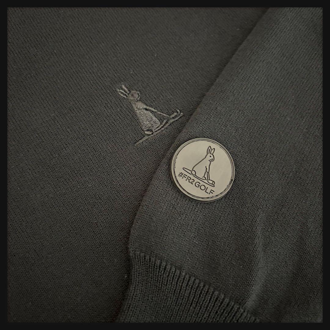 【美品】FR2ゴルフ セーター 刺繍ロゴ コットンニット メンズL ゴルフウェア