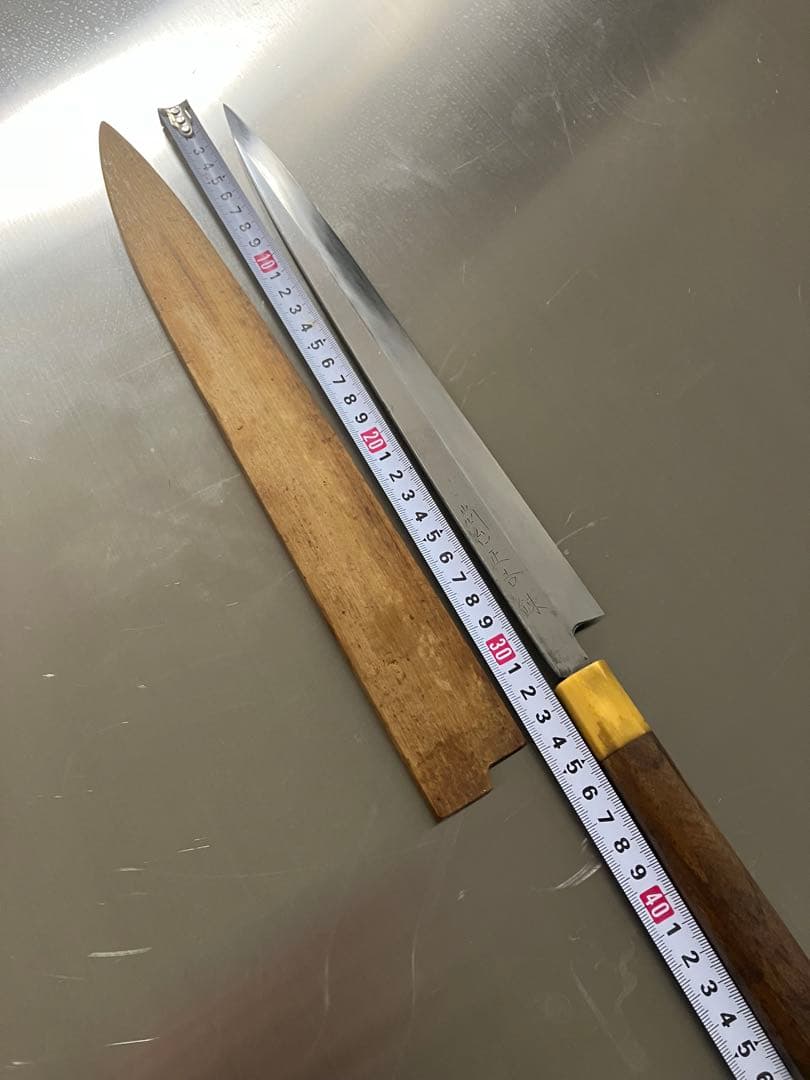 尚台正吉 鍊 本焼　青鋼　尺寸　テッサ包丁　柳刃包丁 黄花梨包丁柄