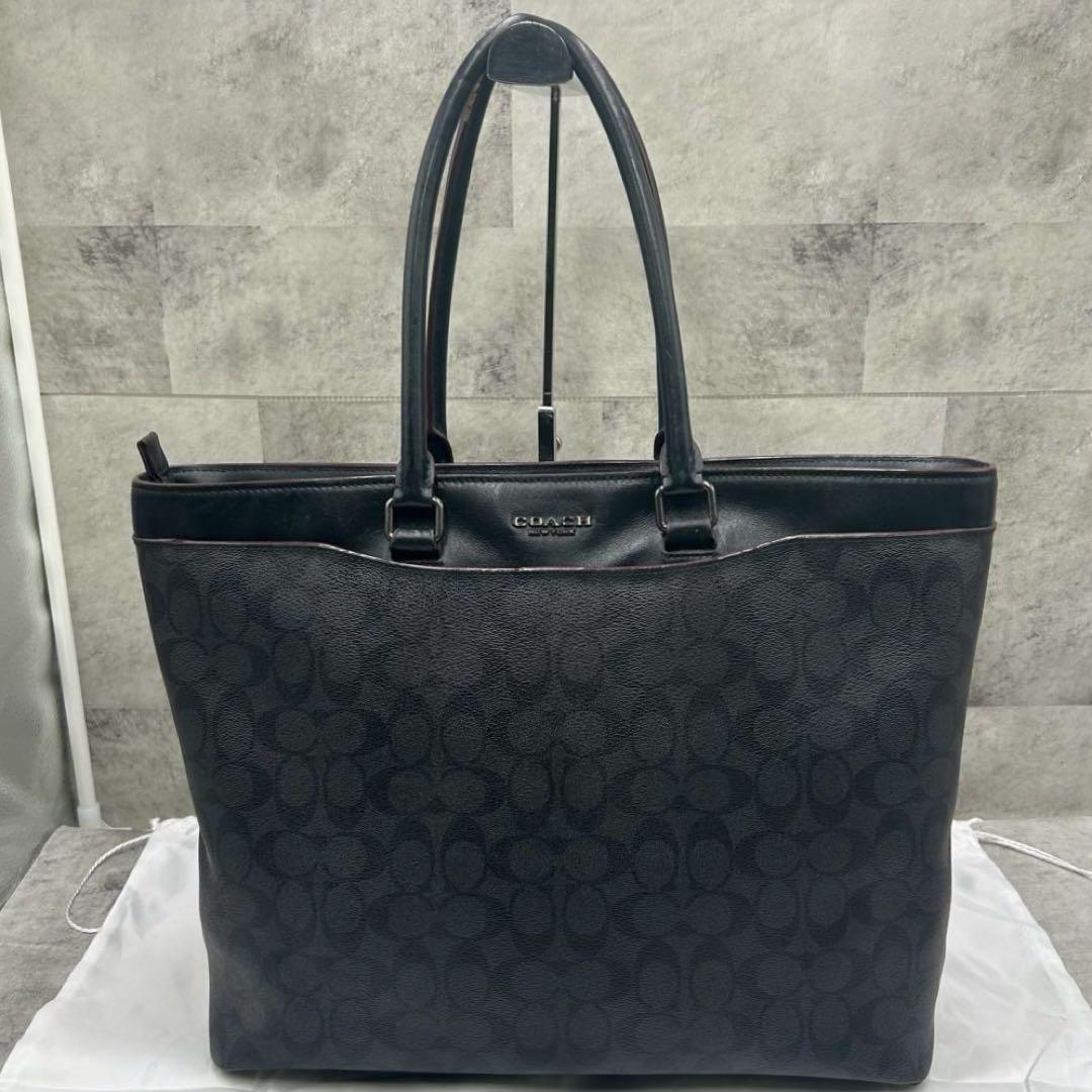 コーチ ベケット 2way ビジネス トートバッグ 革 PVC A4 ブラック