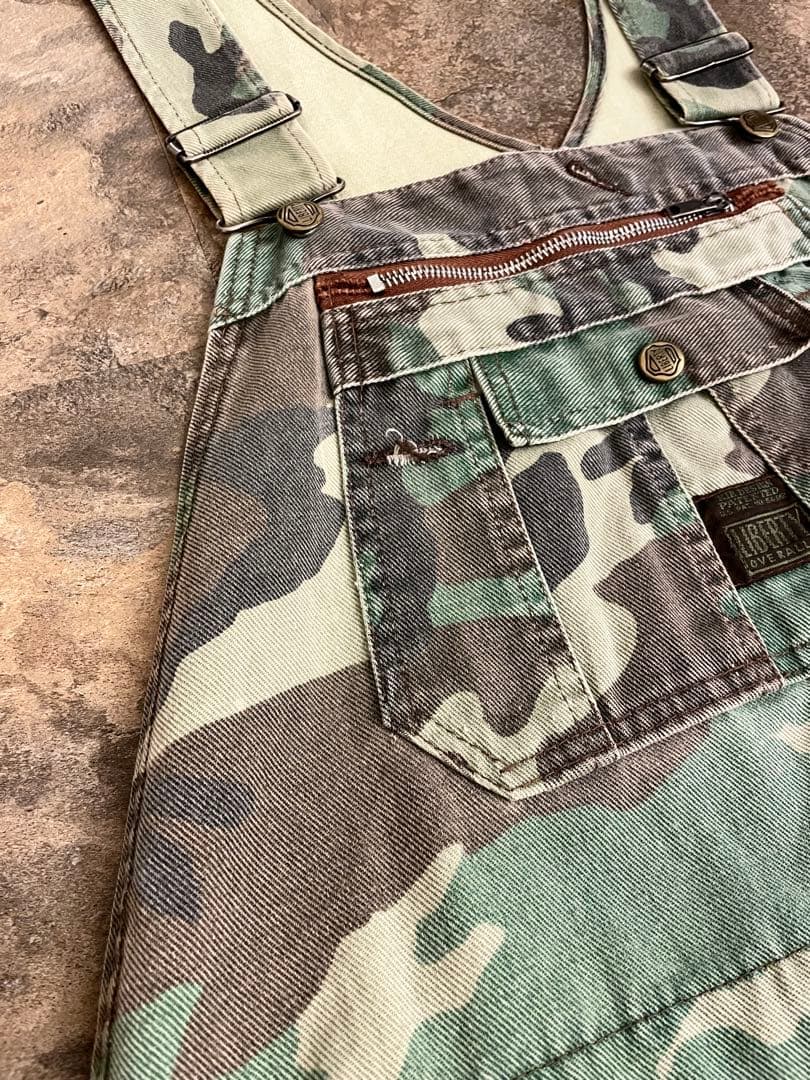 80s LIBERTY ヴィンテージ カモフラ オーバーオール W40程 迷彩