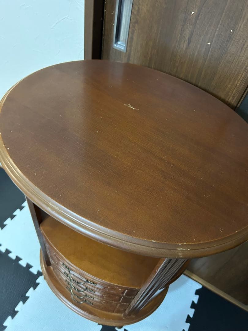 アンティーク　猫脚　キャビネット　電話台