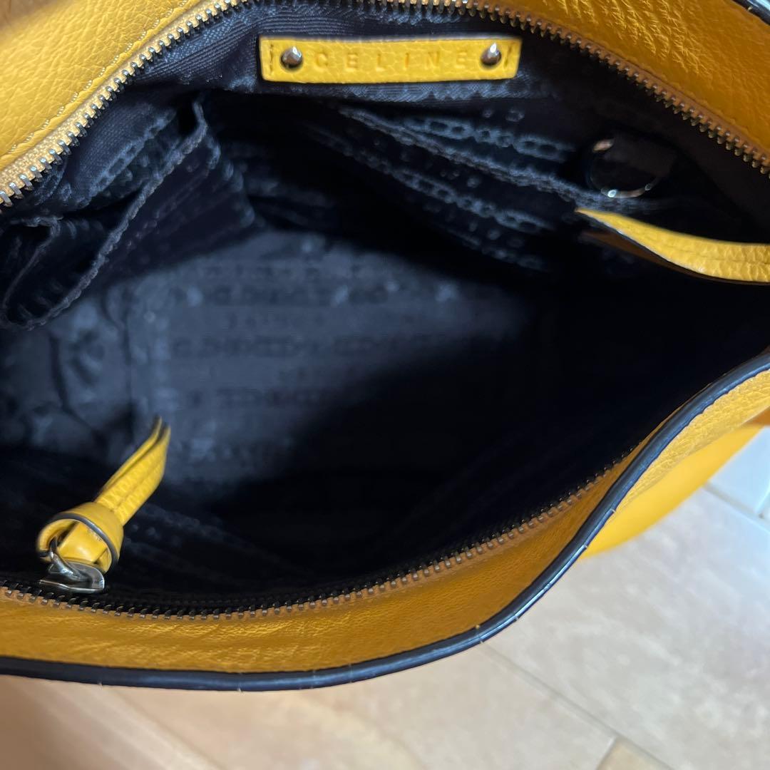 CELINE セリーヌ　ワンショルダー　イエロー レザー バッグ