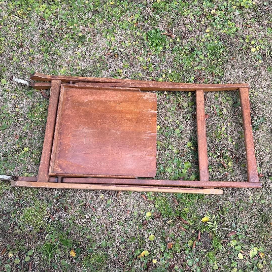 アンティーク木製折りたたみ式手押し車