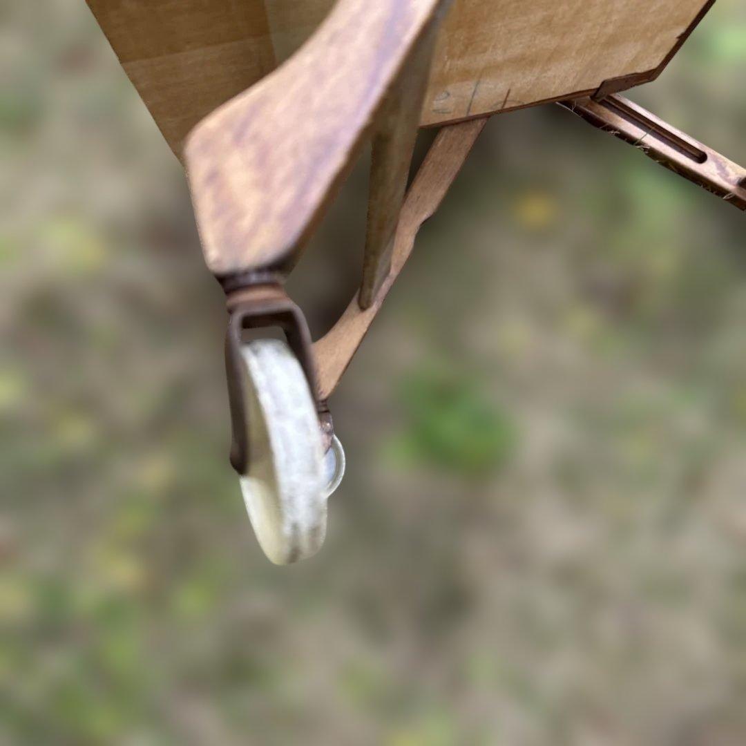 アンティーク木製折りたたみ式手押し車