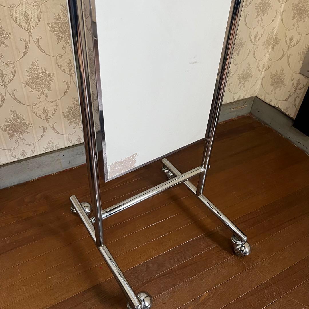 【インダストリアル】アイアンフレーム メタル キャスター付 ミラー 全身鏡 姿見