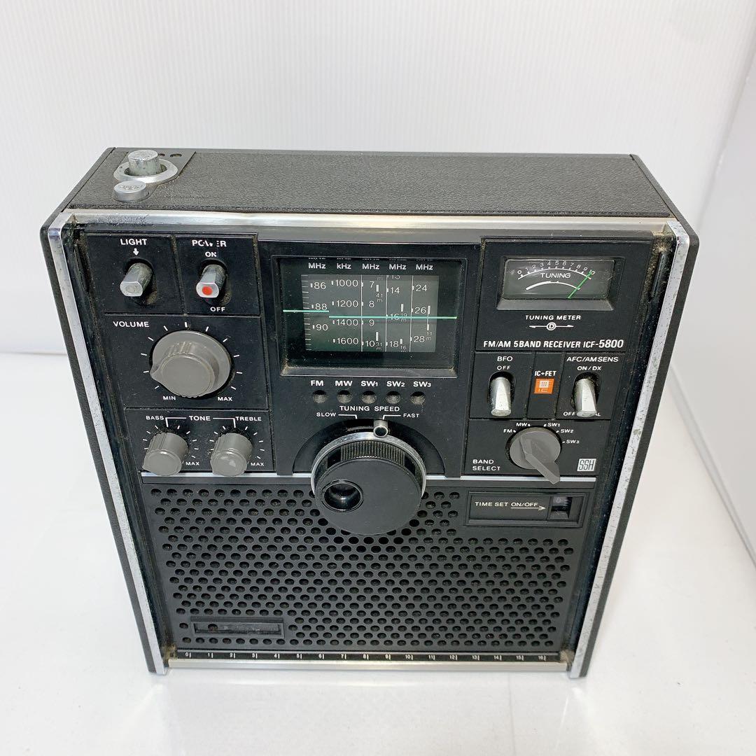 ジャンク ICF-5800 SONY スカイスキャナー アダプター付 音出しOK
