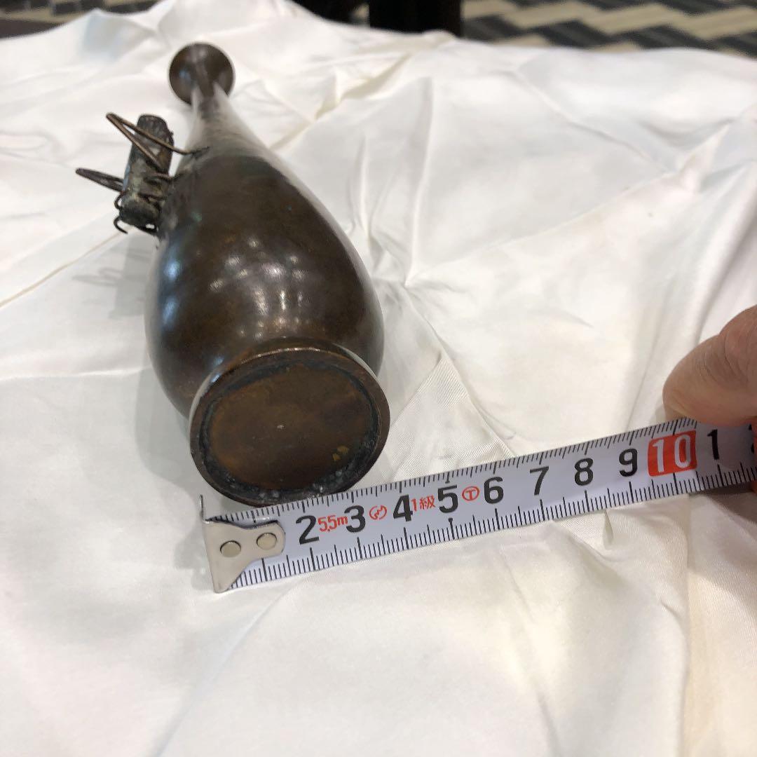 銅製アンティーク昆虫バッタ一輪挿し