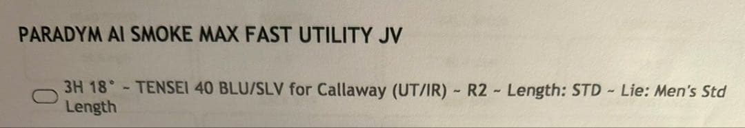 Callaway Ai SMOKE MAX FAST ユーティリティ　3番