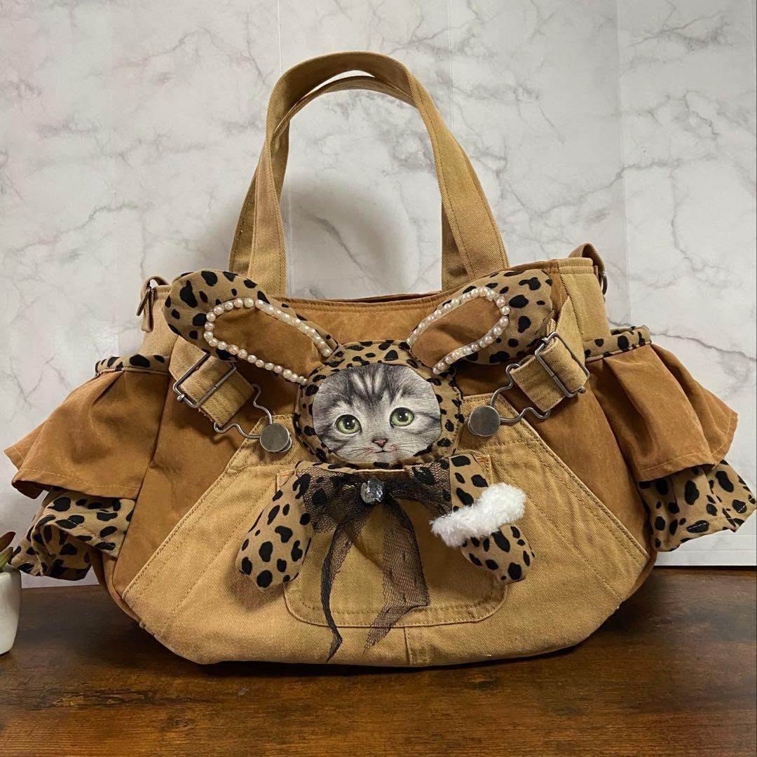 k*☆様 コヤンイサムチョン【デニムリメイク バッグ】 猫ちゃんバッグ