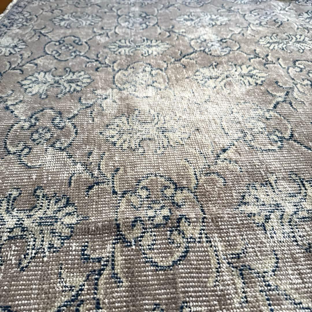 超大判162×282レアボタニカル紋章 グレージュ　トルコヴィンテージラグ