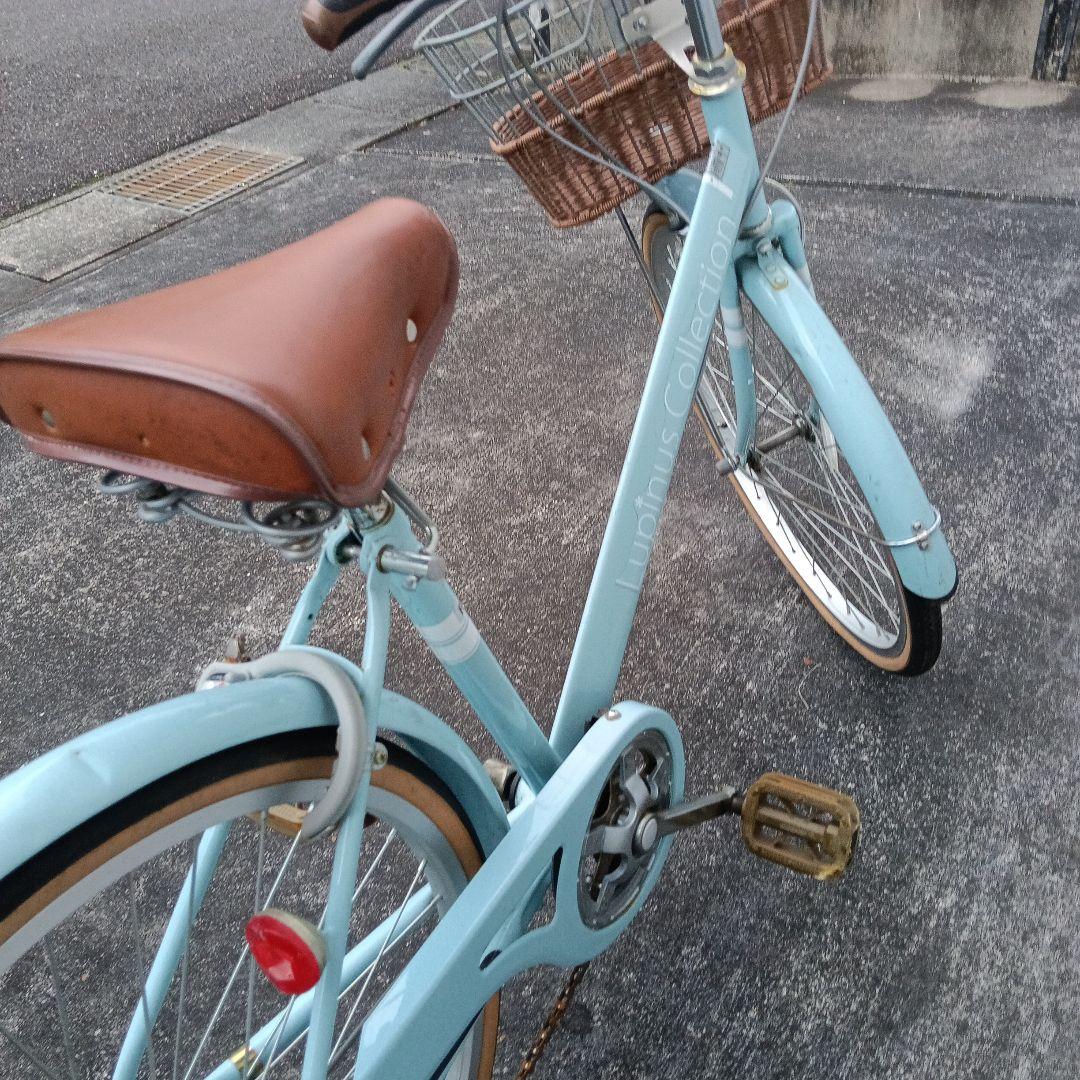 子供用自転車 水色 ブラウンバスケット付き