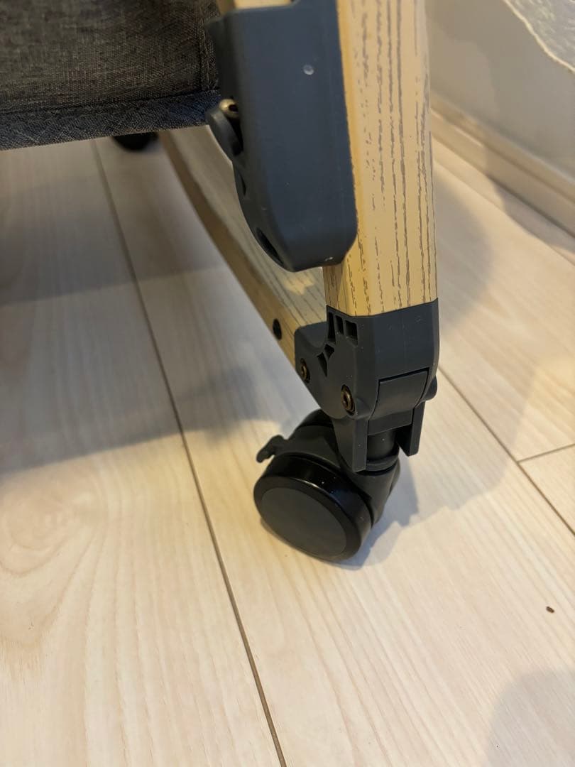 HZDMJ ベビーベッド グレー 折りたたみ　蚊帳付き