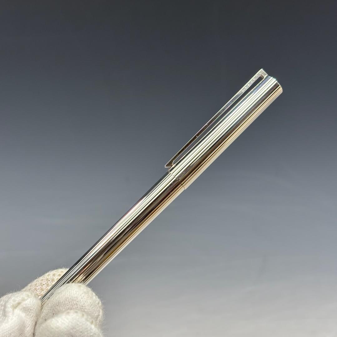 状態良【デュポン/S.T.Dupont本物】万年筆/シルバー/ペン先K18