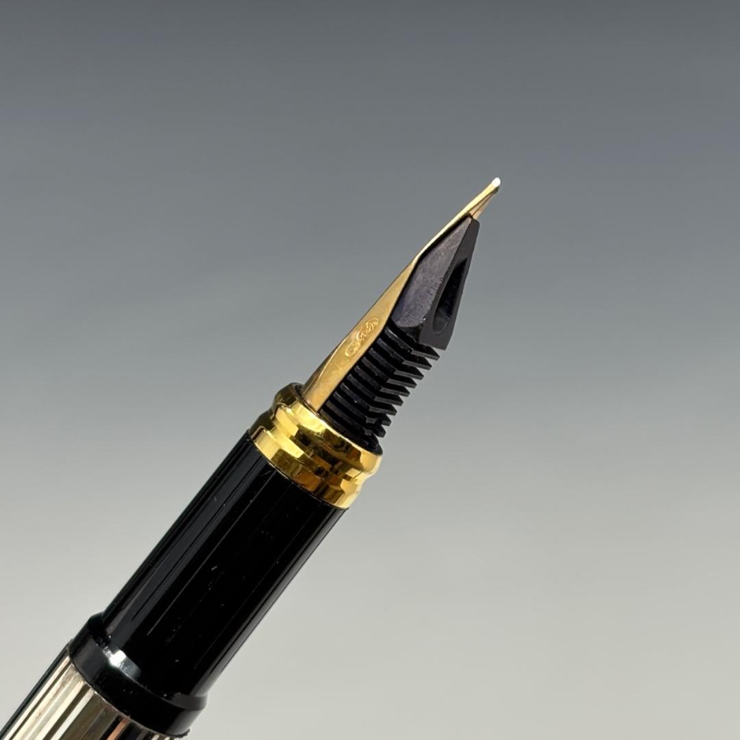 状態良【デュポン/S.T.Dupont本物】万年筆/シルバー/ペン先K18