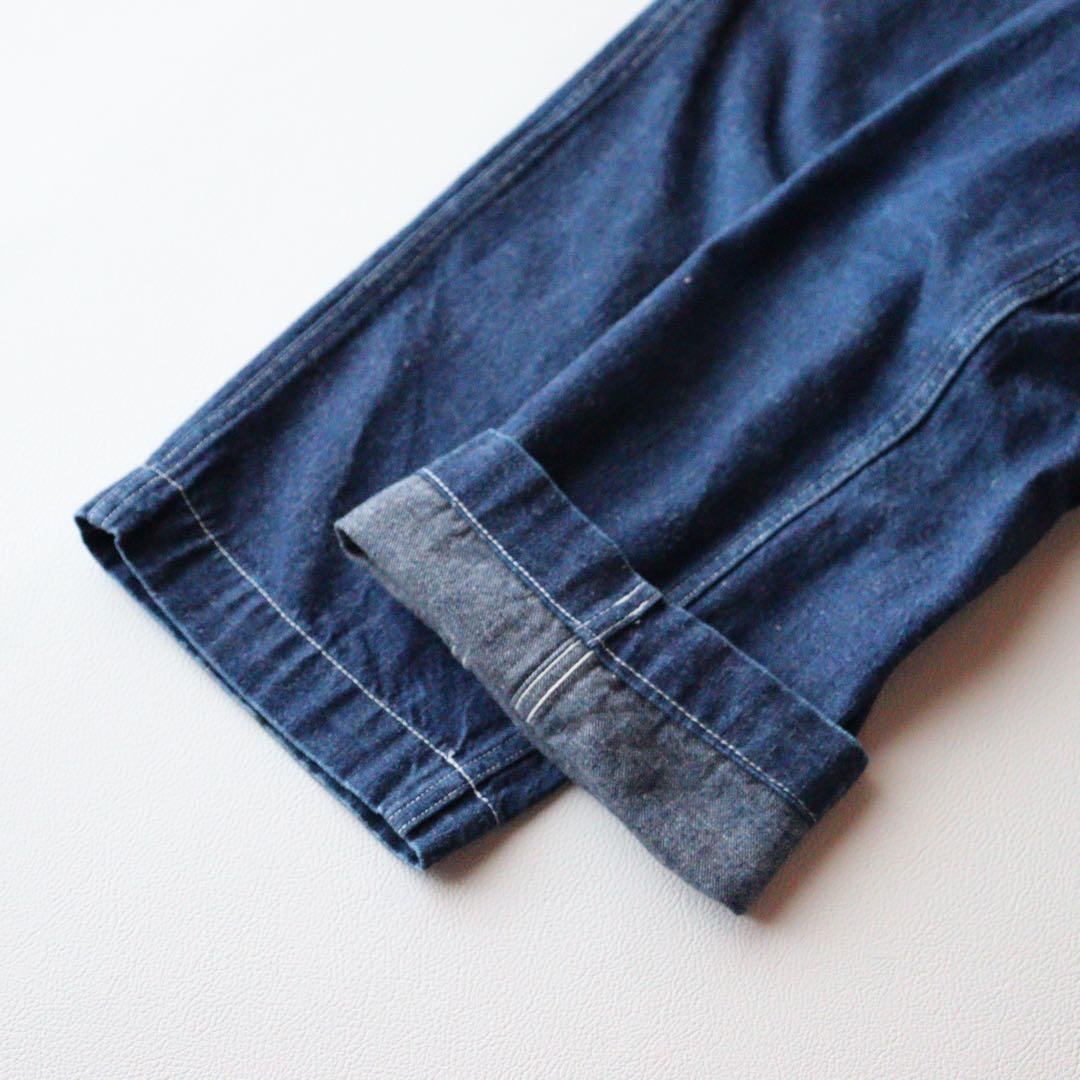 5298【美品】COMOLI　ベルテッドデニム ワイドパンツ　インディゴ　XS